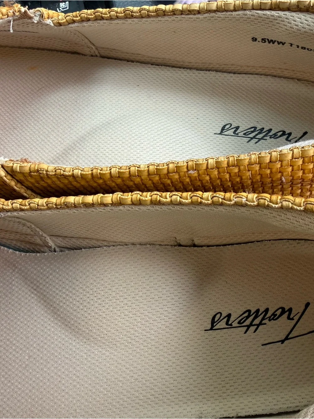 Trotters Woven Slip-On Espadrilles in Mustard 9.5 WW